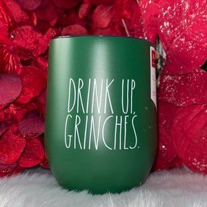 NWT Rae Dunn Drink Up Grinches Christmas Wine Tumbler